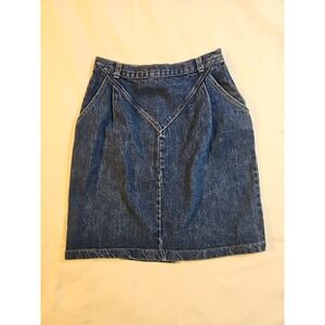 Vintage 70's Jean Straight  Denim Skirt Women's 28 Waist‎ Tag Size 16